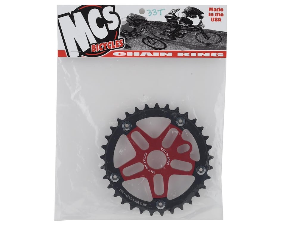 MCS Alloy Spider & Chainring Combo (Red/Black) (33T)